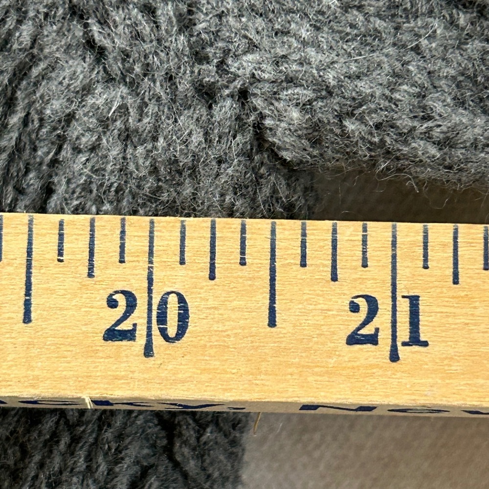 JCrew Mens Gray Cable Knit Shawl Collar Cardigan Lambswool Cashmere Sweater M - Picture 4 of 7